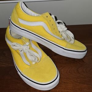 Vans Yellow Canvas and Suede Low-Top Sneakers